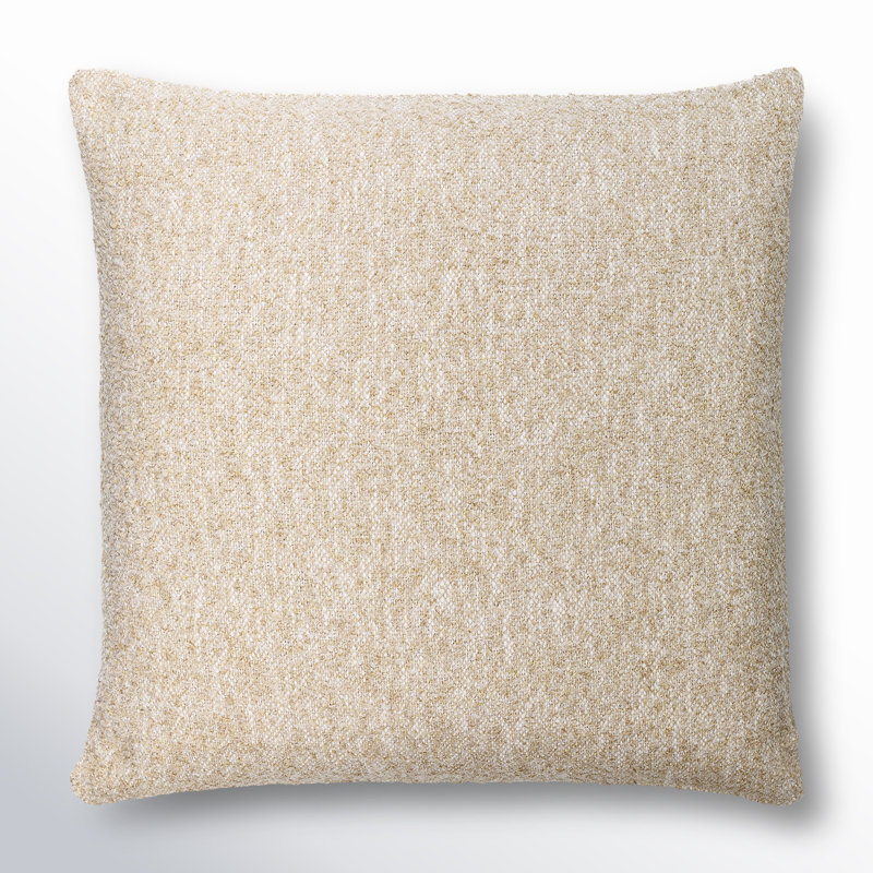 Jeté carré en mélange de coton Bobby, 18 po x 18 po, Moutarde, Duvet