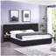 Lit plateforme extra-large en velours moelleux avec 2 tablettes de rangement, 2 lampes de lecture et une connexion USB, noir