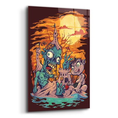Halloween à la plage - Zombie sur plastique / acrylique par Flyland Designs Print