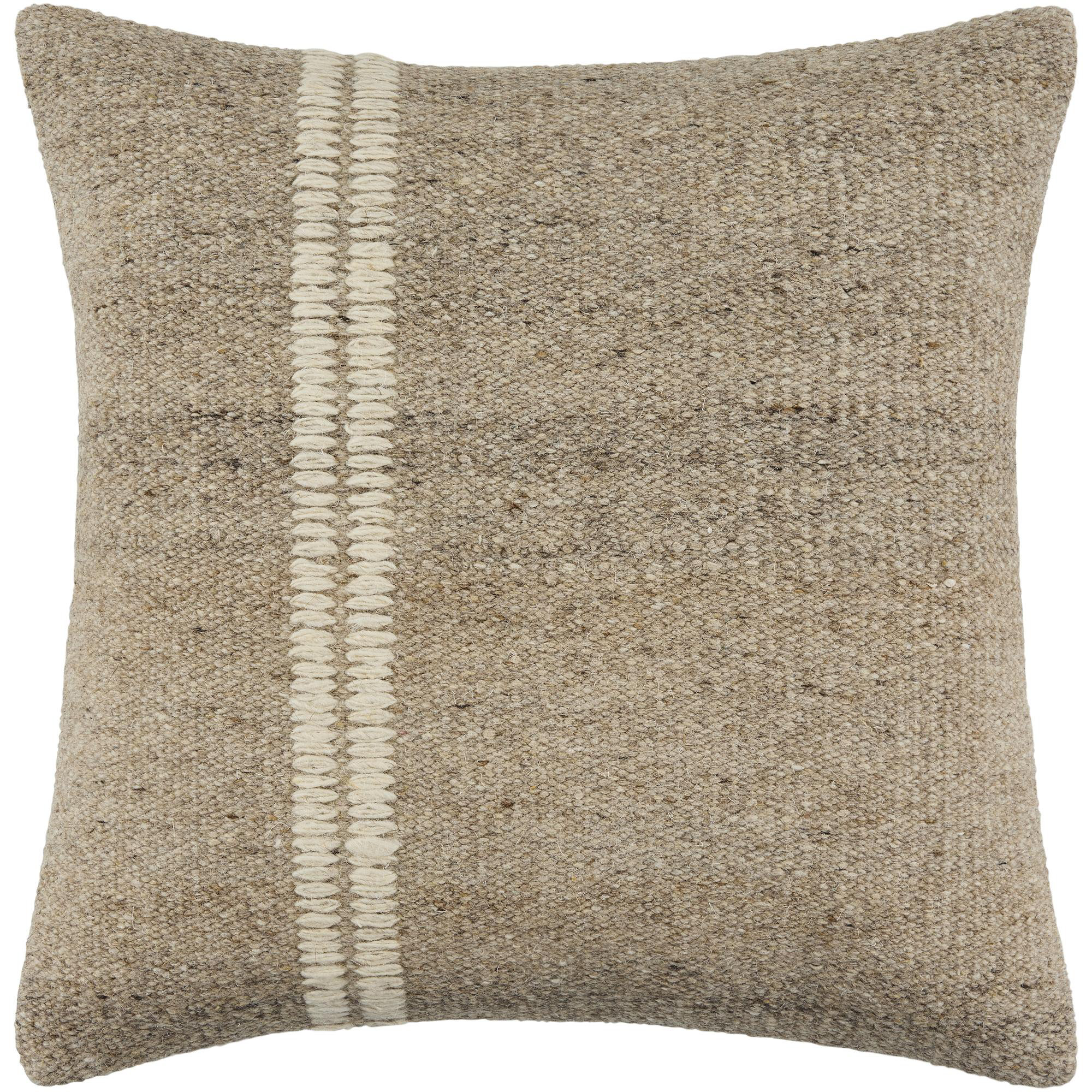 Jundah Accent Pillow, Duck Down, Square 18", Beige