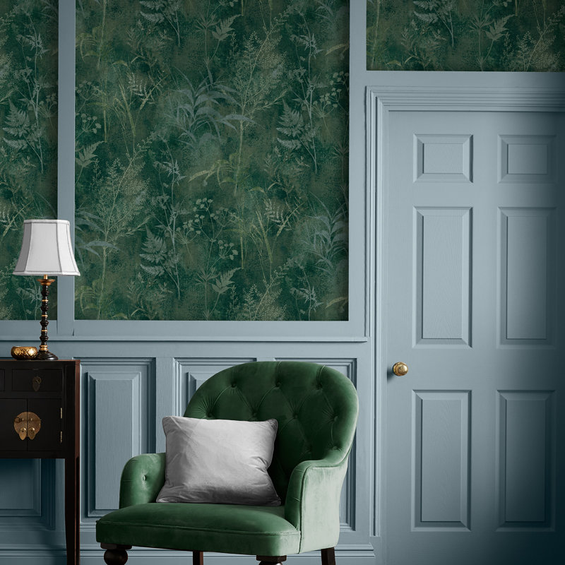 Floral Wallpaper Double Roll, Green
