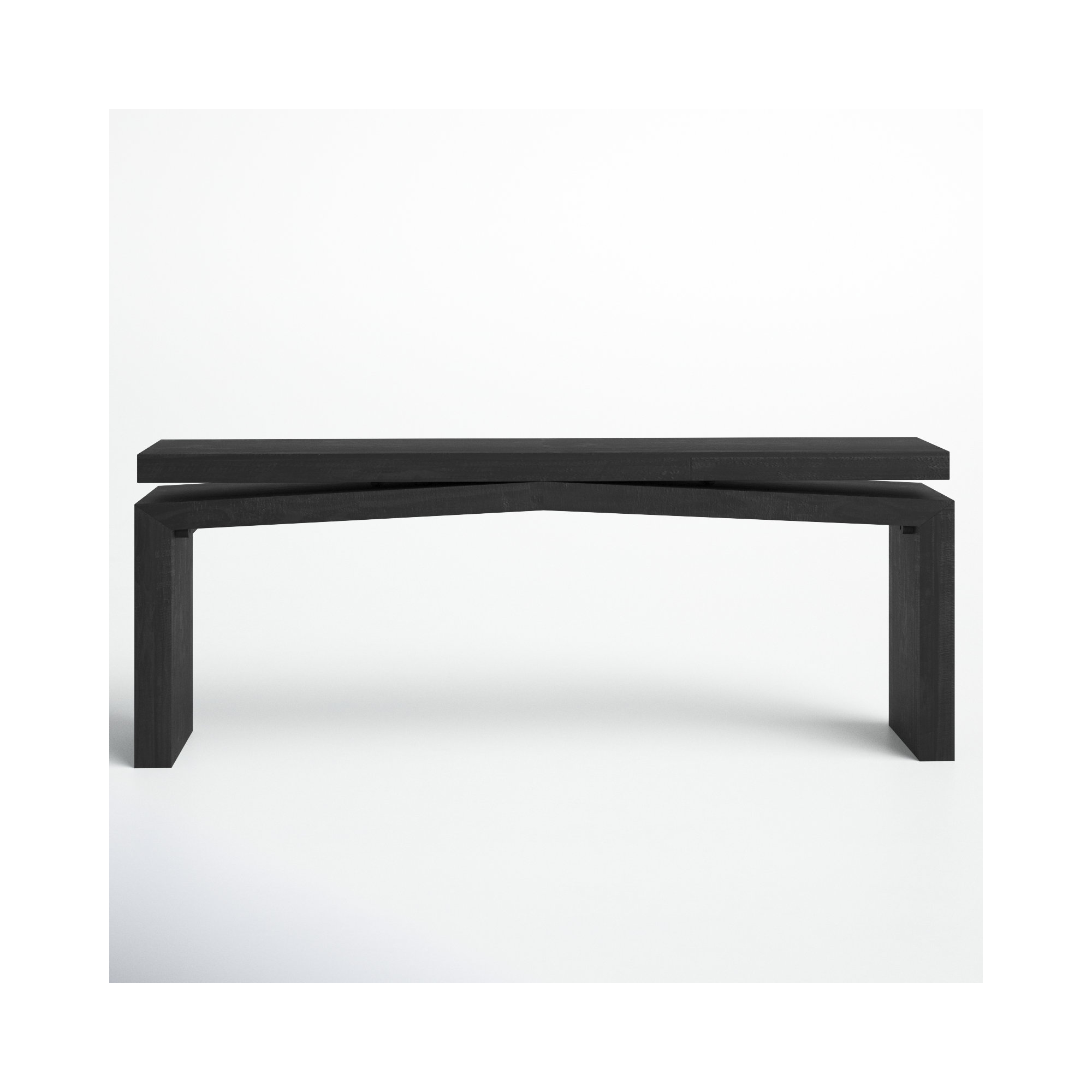 Henn Solid Wood Console Table, 30.75" H x 94" W x 15" D, Aged Black Pine