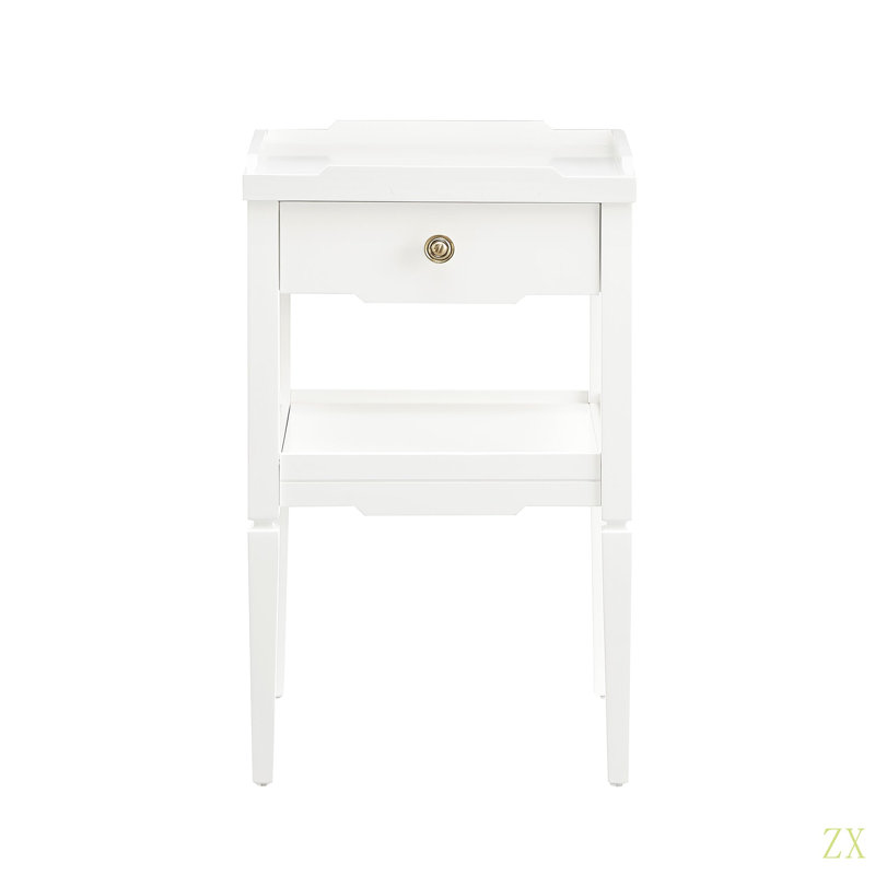 Table de chevet 1 tiroir Foley, Blanc