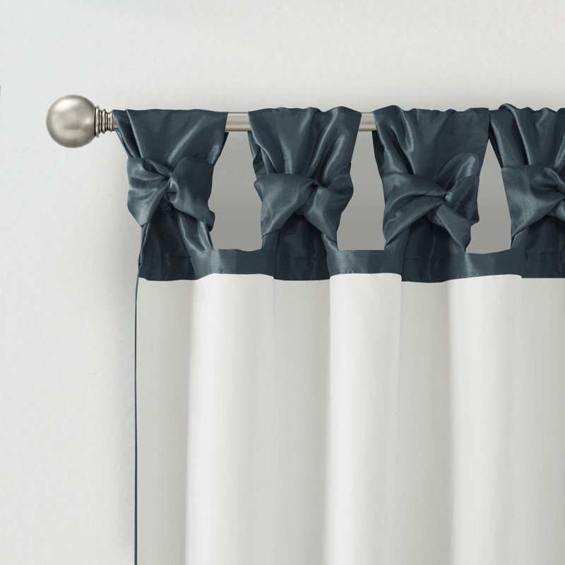 Spice Faux Silk Tab Top Light-Filtering Curtain Panel