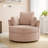 42.1" Wide Slipcovered Swivel Barrel Chair-1954448352