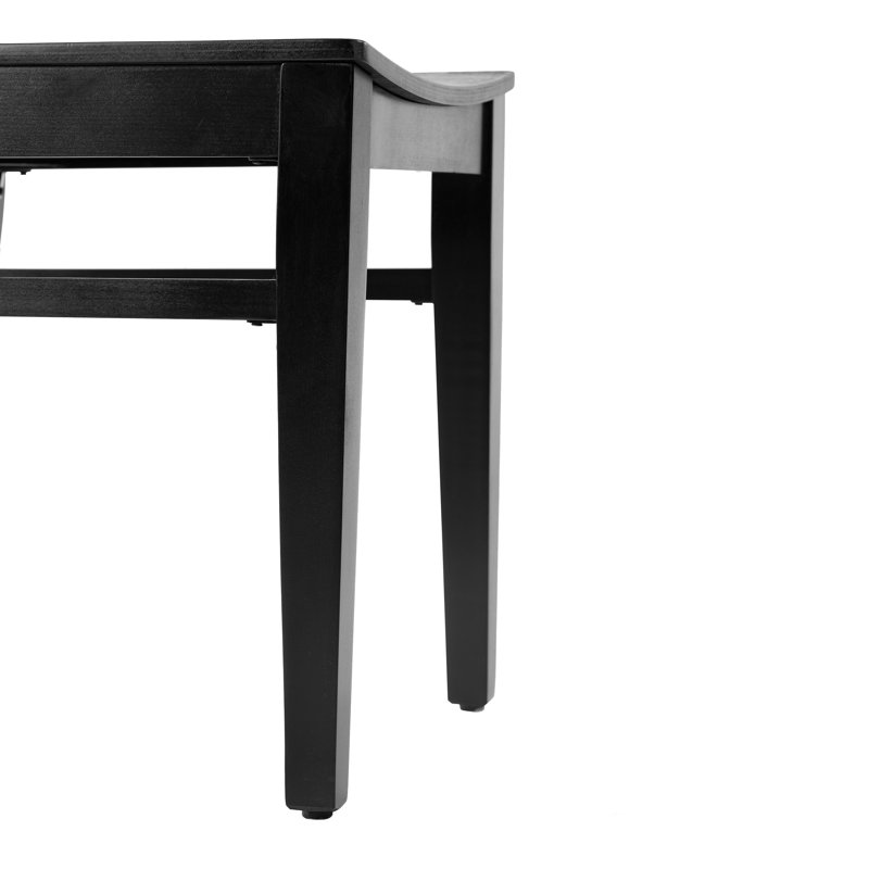 Chaise de salle à manger commerciale en bois massif avec dossier incurvé, Noir
