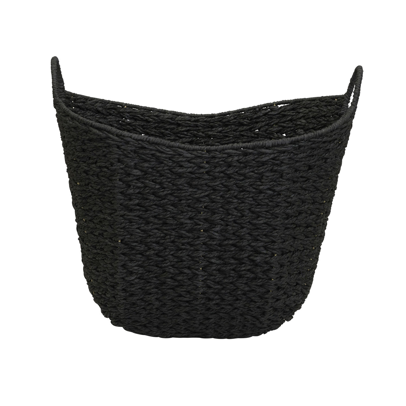 Handwoven Jute Storage Bin, Black