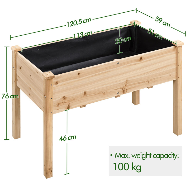 Rectangle Wood  Planter Raised Bed, Wood