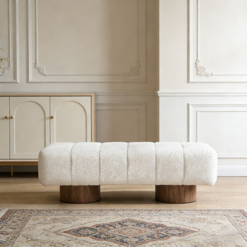 Banc de salle à manger rembourré, Boucle verte, L 50 po
