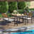 4 PCS Patio Furniture Set with Acacia Wood Frame Umbrella 1 table