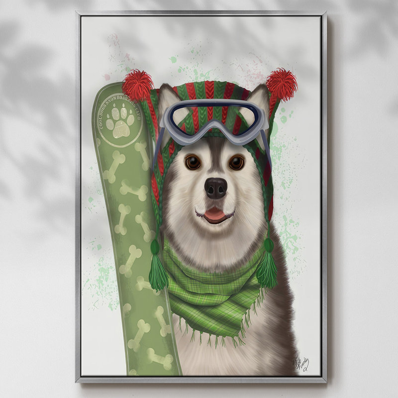 Snowboard de Noël Husky, Gris, H 37 po x l 25 po x P 1,5 po
