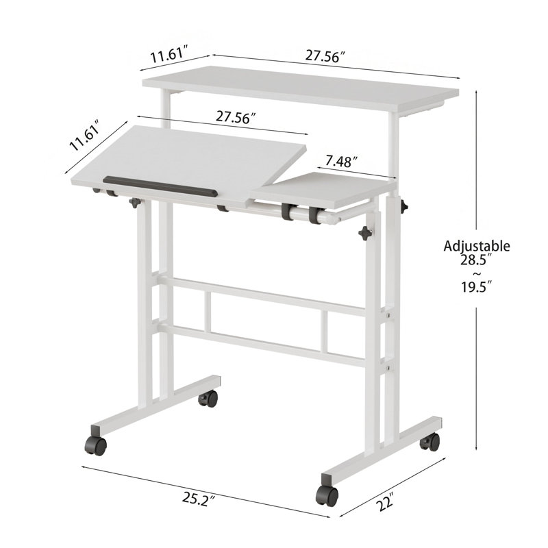 Ensemble de bureau à domicile et chaise, ensemble de chaise ergonomique moderne pour bureau, Blanc