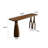 Retro Brown Rectangular Solid Wood Bar Table-1849934570