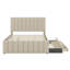 Lit plateforme double tapissier avec lit gigogne simple et 3 tiroirs-107635951