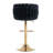 20.5" W Adjustable Height Swivel Velvet Bar Stool with Metal Base-2054833458