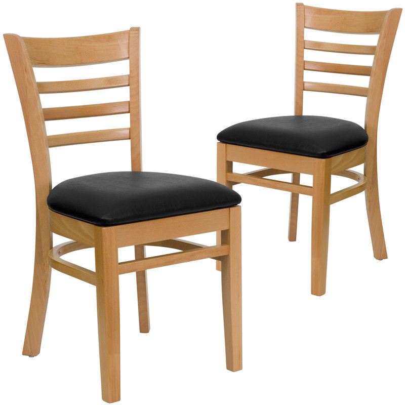Chaise de restaurant Prompton, Noir, Naturel