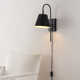 Rhoeva Single Light Iron Dimmable Plug-in Flush Mounted Sconce