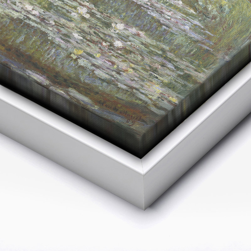 Claude Monet - Étang aux nymphéas No2, Canvas, 24"H x 32"W, White Framed