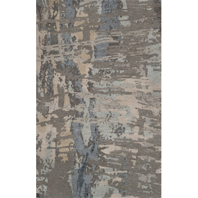 Melange Hand Knotted Wool Abstract Area Rug