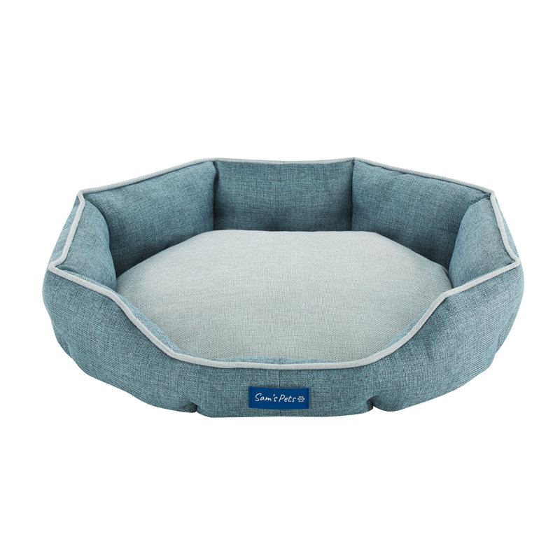 Arthur Pet Bed, Teal, Medium (22.44" W x 19.69" D x 5.4" H)