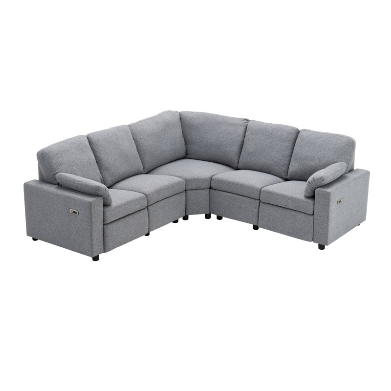 Zaiden 89" Power Recliner Sectional Sofa with USB Ports & Storage