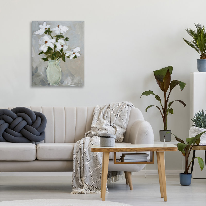 Toile Cosmos Flowers Serene Rustic, design par Chloe Elliot, H 20 po x l 16 po