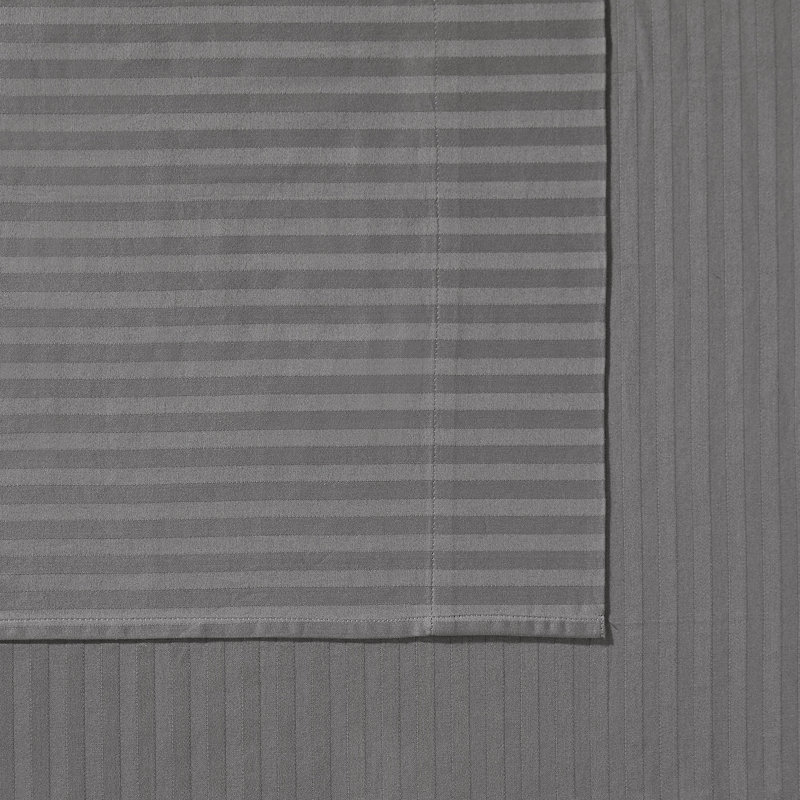 Royal Signature Dobby Stripe Pillowcase Pair, Queen Pillowcase, Gray