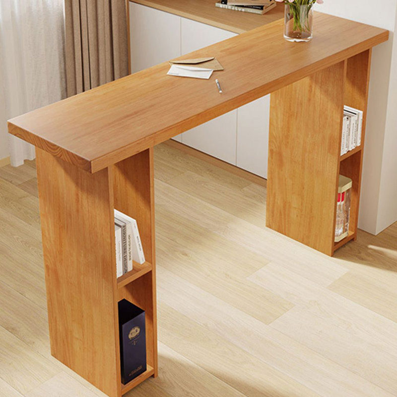 Table de bar droite en bois massif Burlywood, H 41,34 po x L 70,87 po x l 17,72 po.