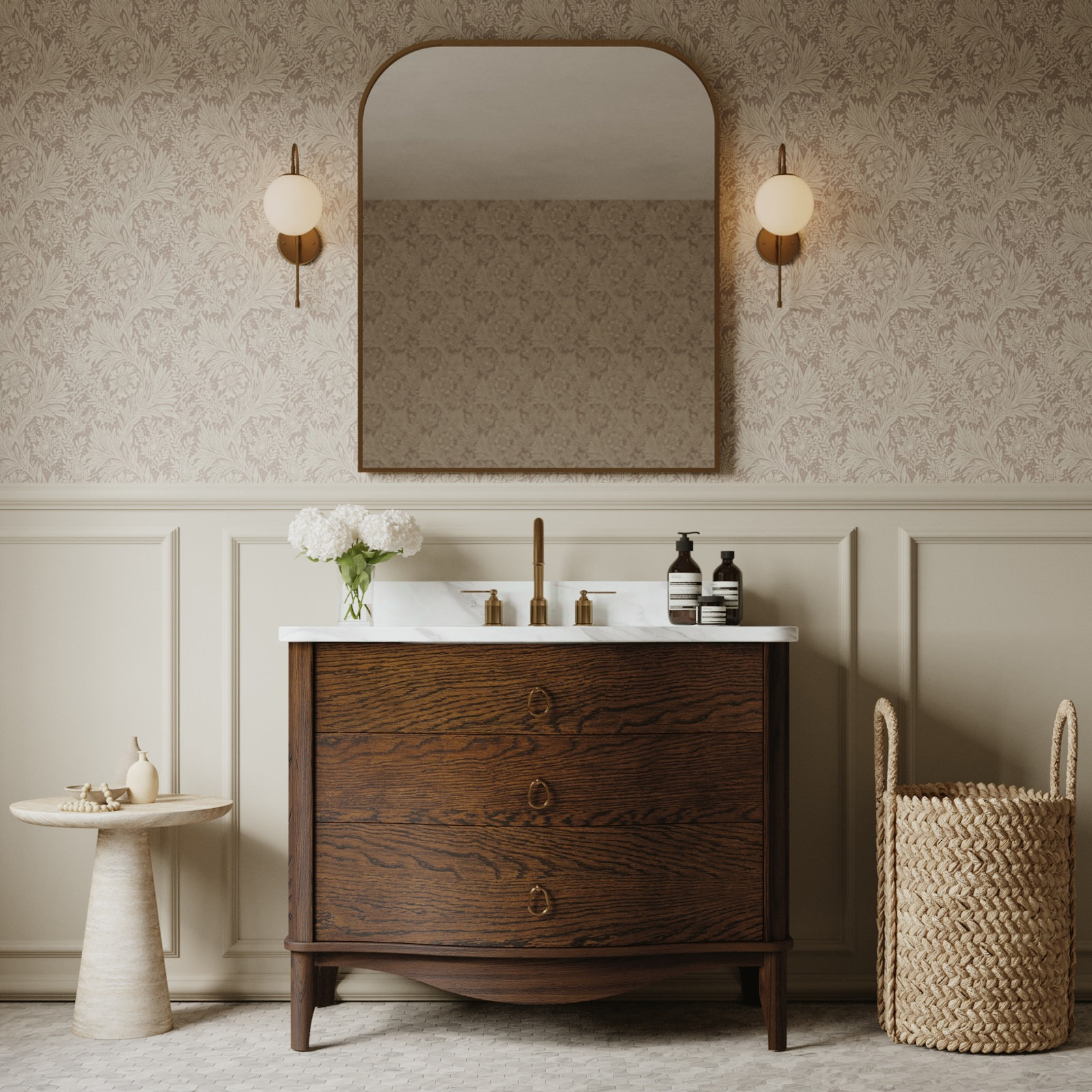 Emmy Bathroom Vanity, Enhanced Brown Oak, 42"