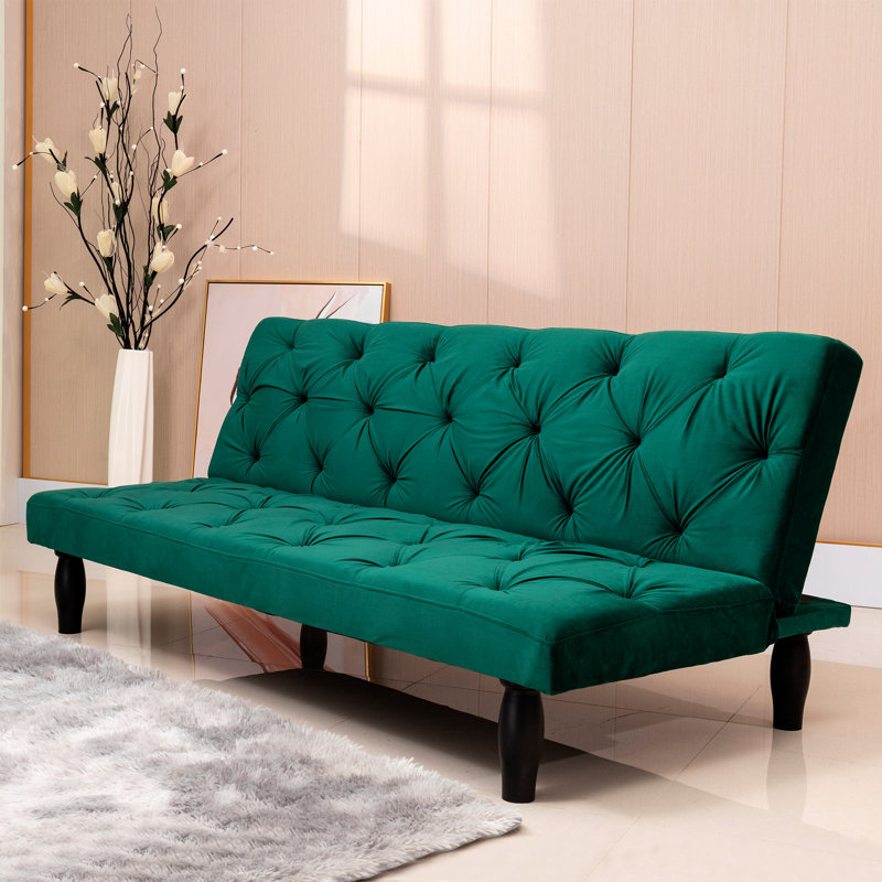 66 Inch Velvet Living Room Sofa, Green