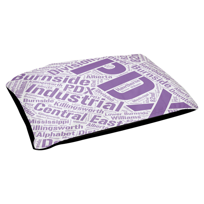 Coussin de chien « districts », Grand (l 40 po x P 30 po x H 14 po), Portland, Mauve