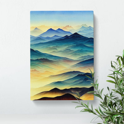 Mountain Landscape Watercolour No.6 - Wrapped Canvas
