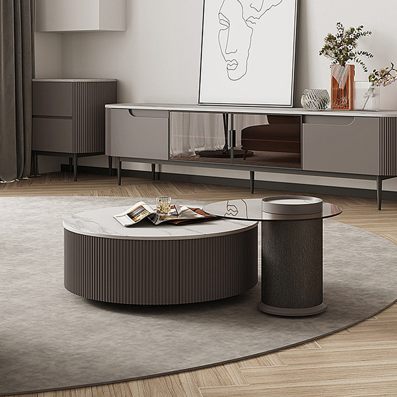 Italian simple rock panel coffee table combination