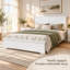 Full Size Platform Bed with Chic Design Headboard, Low Profile Modern Bed Frame with Sturdy Wood Slat Support