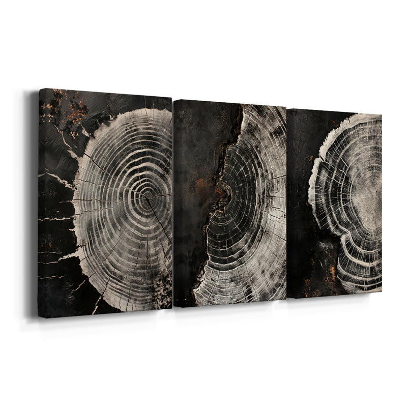 ABSTRACT Series CXC III - Toile tendue sur mesure - 3 pièces, H 27 po x l 54 po