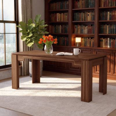 Modern Luxury Walnut Dining Table With Grooved Legs Accommodates Six To Eight Diners