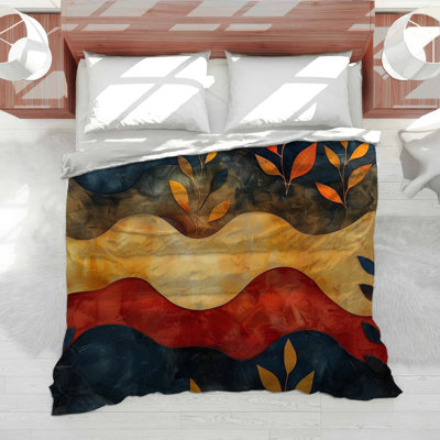 Wavy Foliage Nature Cotton Blend Comforter