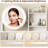 Small Vanity Desk With Mirror And Lights, Makeup Vanity Table With LED Mirror, 3 Lighting Modes, Power Outlet, Drawer, Open Shelves And Cushioned Stool For Bedroom-384401093