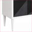 Blanc et blanc Table de chevet décorative noire avec 2 tiroirs - Rangement pour chambre à coucher