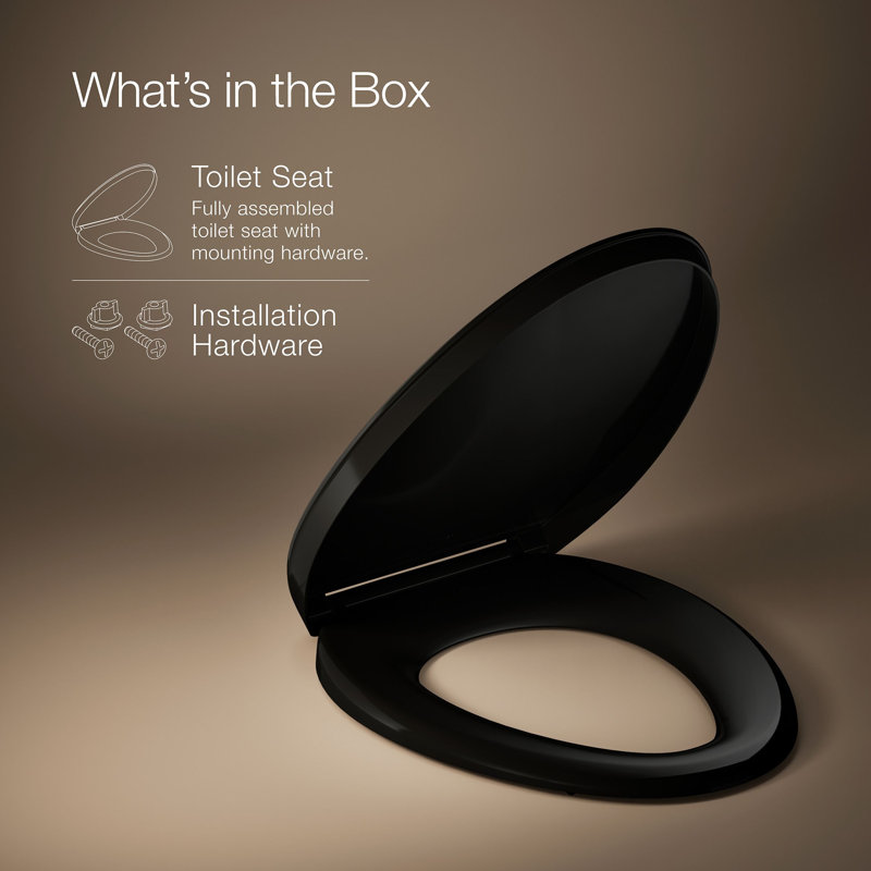 Impro Toilet Seat, Black, Elongated