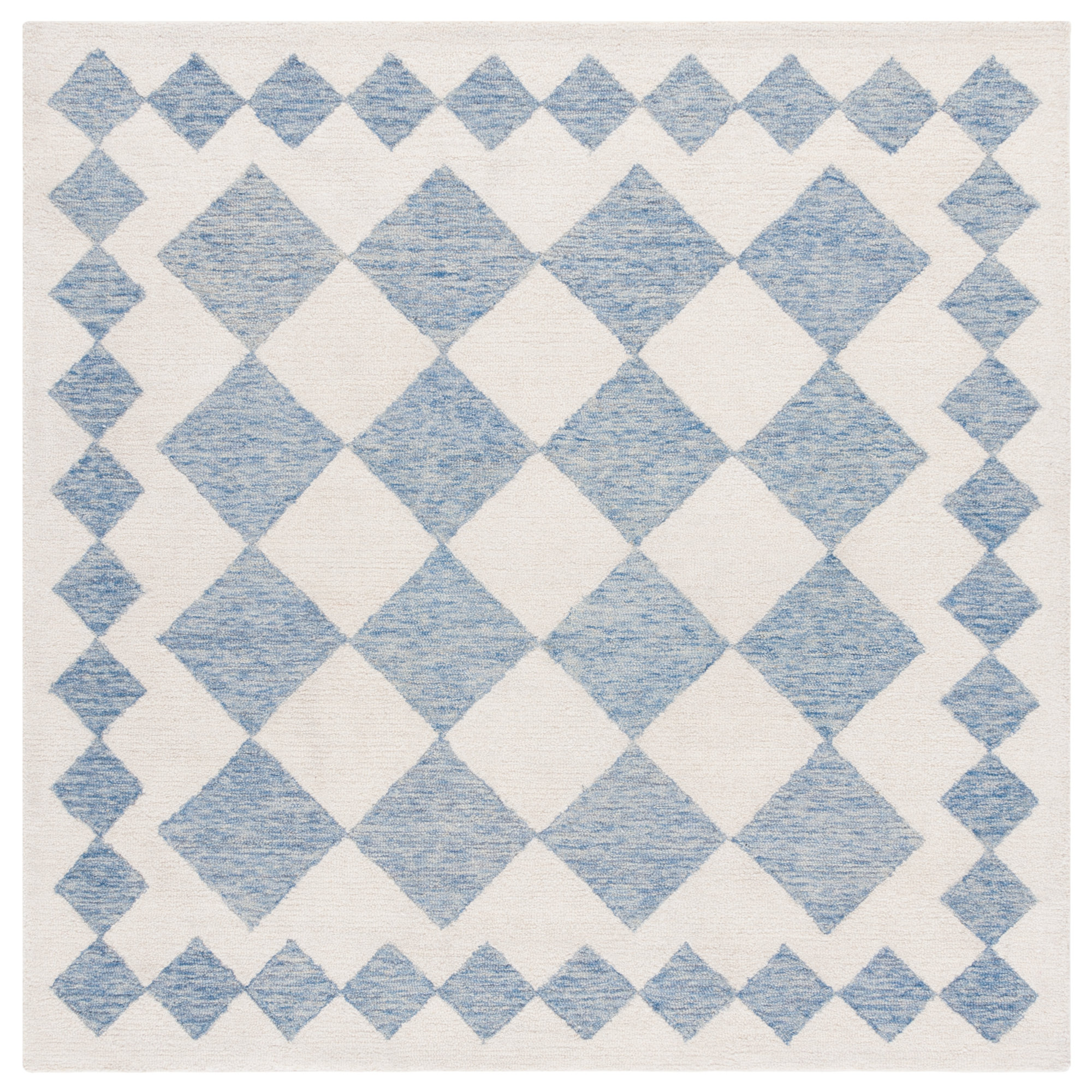 Claude Handmade Blue / Ivory Rug, Square 6'