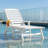 White Rust Resistant HDPE Plastic Outdoor Patio Reclining Chaise Lounge Chair with Adjustable Back-410323696