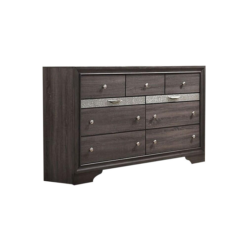 Commode 7 tiroirs l 63 po Chrissy, Brun