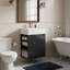 Wall-Mounted Bathroom Vanity with Diamond-Patterned Doors-1435231702