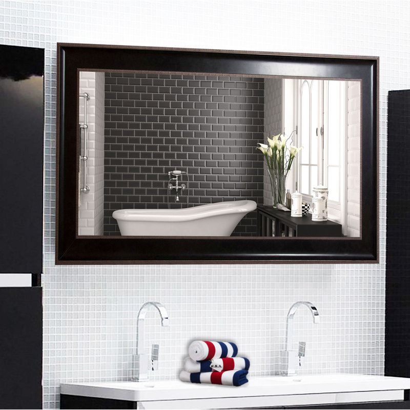 Abdelmalek Wood Flat Wall Mirror, 58.25" H x 34.75" W