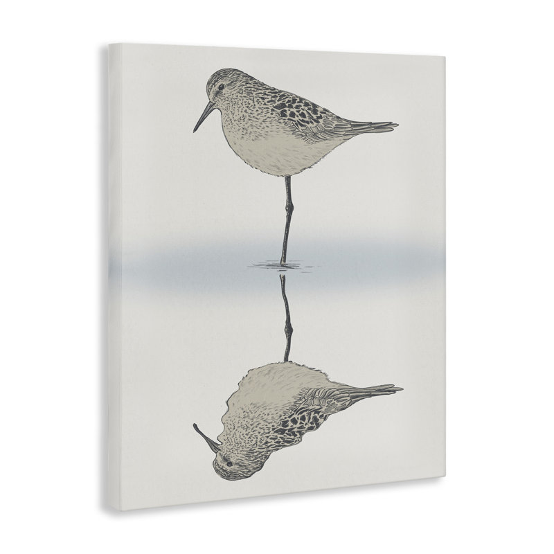 «Tranquil Sandpiper Bird Reflection» par Ziwei Li, H 20 po x l 16 po