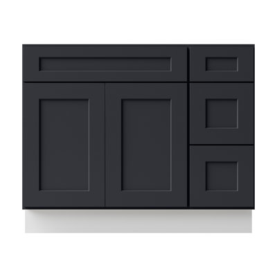 Ready-to-Assemble Solid Wood Shaker 42" Bathroom Vanity Base Cabinet Only – Countertop Not Included
