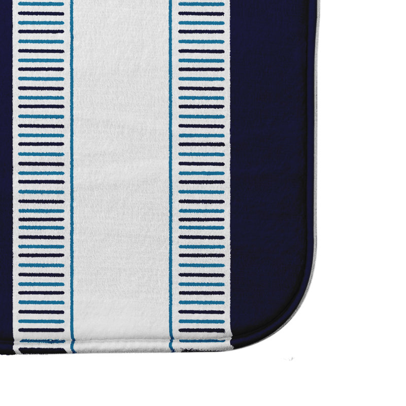 Lukasik Non-Slip Bath Mat, Navy Blue, 17" W x 24" L