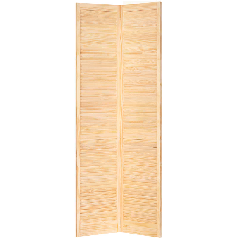 Porte pliante en bois à persiennes, 30 po x 80 po, Naturel