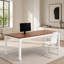 Bureau de travail rectangulaire robuste, bureau d'ordinateur de direction avec grande surface et double poste de travail pour un bureau à domicile efficace-983442698